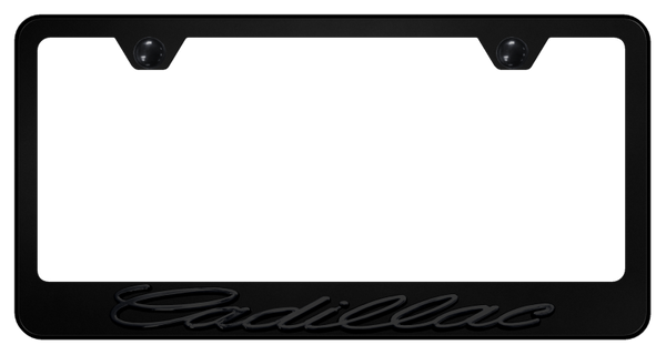 Cadillac Cadillac OEM Stainless Steel Frame - Black on Black License Plate Frame - LF.CAD.BB