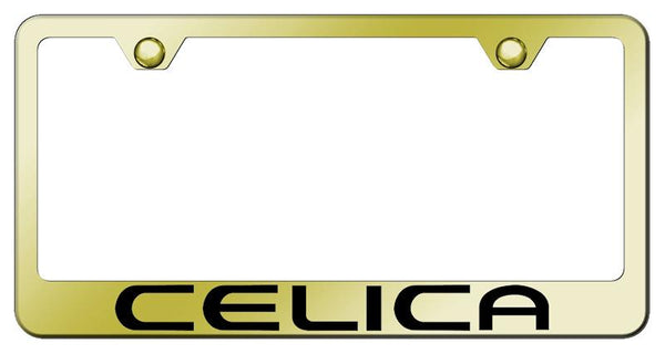 Toyota Celica Gold Laser Etched Standard License Frame - LF.CEL.EG