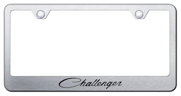 Dodge Challenger Classic Brushed Stainless Steel Laser Etched Standard License Frame - LF.CHAC.ES