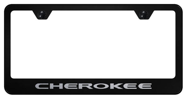 Jeep Cherokee Black Laser Etched Standard License Frame - LF.CHE.EB