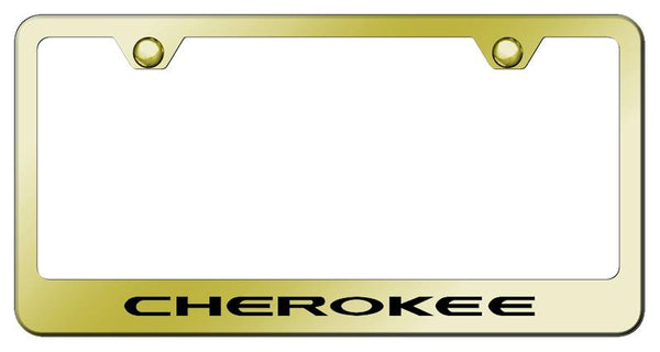 Jeep Cherokee Gold Laser Etched Standard License Frame - LF.CHE.EG