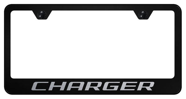 Dodge Charger Black Laser Etched Standard License Frame - LF.CHG.EB