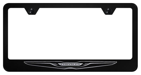 Chrysler Chrysler Logo Black Laser Etched Standard License Frame - LF.CHRL.EB