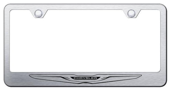 Chrysler Chrysler Logo Brushed Stainless Steel Laser Etched Standard License Frame - LF.CHRL.ES