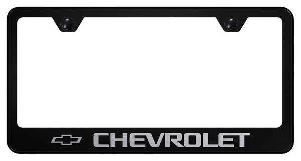 Chevrolet Chevrolet Black Laser Etched Standard License Frame - LF.CHV.EB