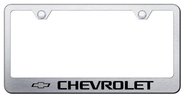 Chevrolet Chevrolet Brushed Stainless Steel Laser Etched Standard License Frame - LF.CHV.ES