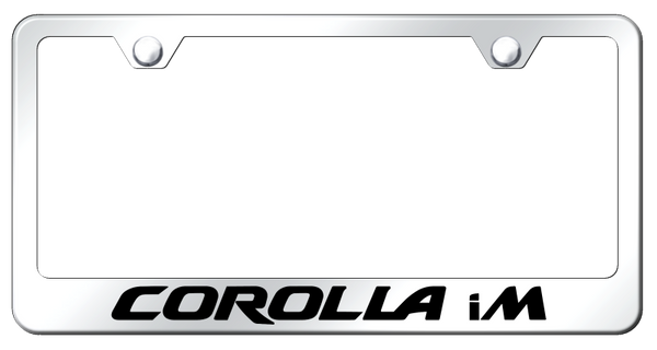 Toyota Corolla iM Stainless Steel Frame - Laser Etched Mirrored License Plate Frame - LF.CIM.EC