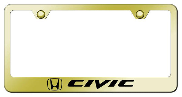 Honda Civic Gold Laser Etched Standard License Frame - LF.CIV.EG