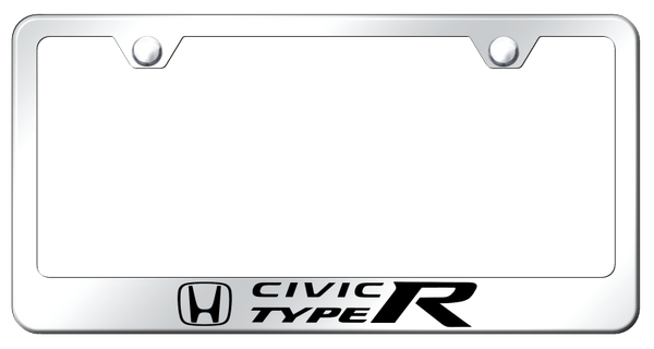 Honda Civic Type R Stainless Steel Frame - Laser Etched Mirrored License Plate Frame - LF.CIVR.EC