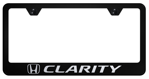 Honda Clarity Stainless Steel Frame - Laser Etched Black License Plate Frame - LF.CLAR.EB