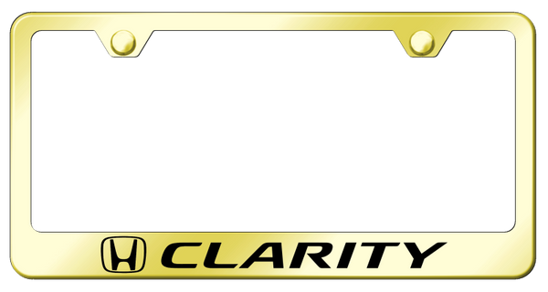 Honda Clarity Stainless Steel Frame - Laser Etched Gold License Plate Frame - LF.CLAR.EG