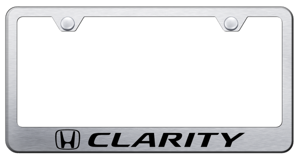 Honda Clarity Stainless Steel Frame - Laser Etched Brushed License Plate Frame - LF.CLAR.ES