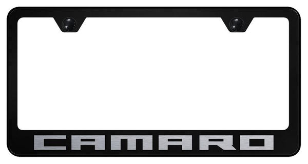 Chevrolet Camaro Black Laser Etched Standard License Frame - LF.CMR.EB