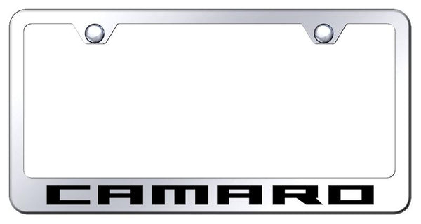 Chevrolet Camaro Chrome Laser Etched Standard License Frame - LF.CMR.EC