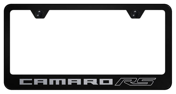 Chevrolet Camaro RS Black Laser Etched Standard License Frame - LF.CMRRS.EB