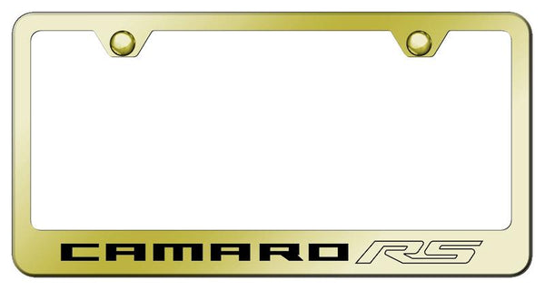 Chevrolet Camaro RS Gold Laser Etched Standard License Frame - LF.CMRRS.EG