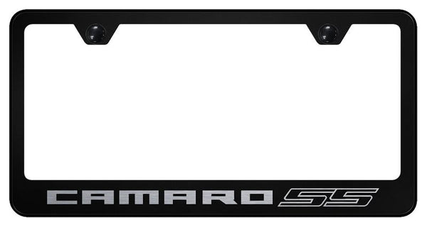 Chevrolet Camaro SS Black Laser Etched Standard License Frame - LF.CMRSS.EB