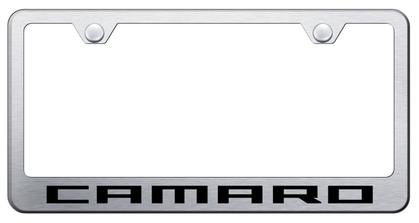 Chevrolet Camaro Stainless Steel Frame - Laser Etched Brushed License Plate Frame - LF.CMR.ES