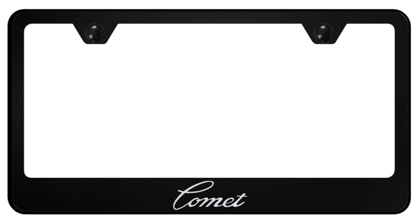 Ford Comet Stainless Steel Frame - Laser Etched Black License Plate Frame - LF.CMT.EB