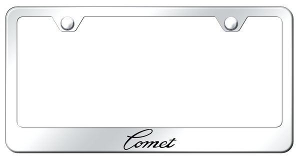 Ford Comet Stainless Steel Frame - Laser Etched Mirrored License Plate Frame - LF.CMT.EC