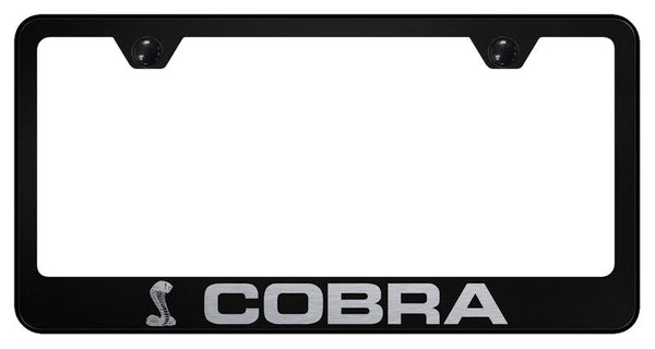 Ford Cobra Black Laser Etched Standard License Frame - LF.COB.EB