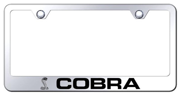 Ford Cobra Chrome Laser Etched Standard License Frame - LF.COB.EC