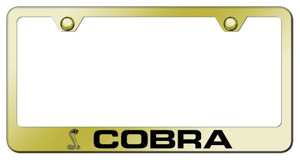 Ford Cobra Gold Laser Etched Standard License Frame - LF.COB.EG