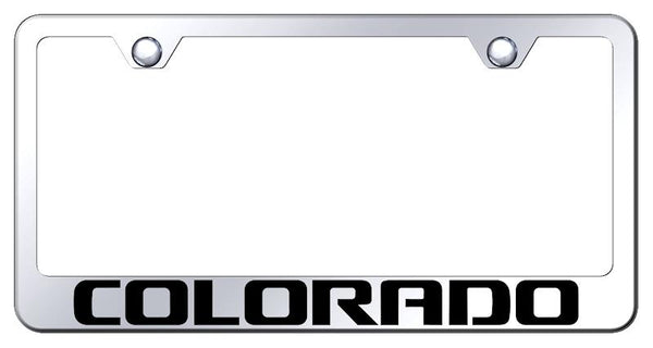 Chevrolet Colorado Chrome Laser Etched Standard License Frame - LF.COL.EC