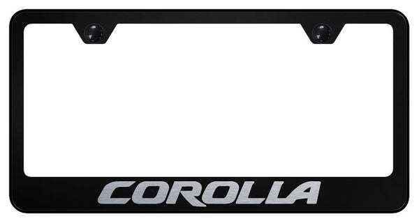 Toyota Corolla Black Laser Etched Standard License Frame - LF.COR.EB