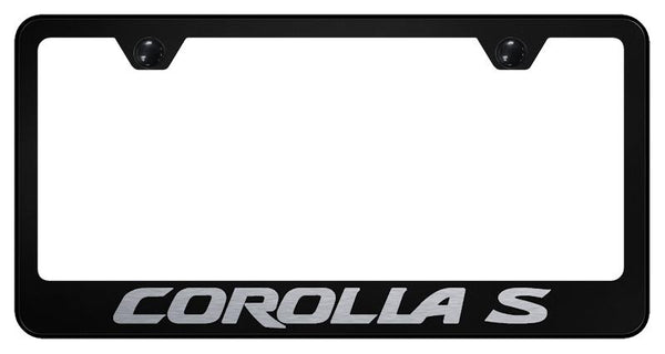 Toyota Corolla S Black Laser Etched Standard License Frame - LF.COS.EB