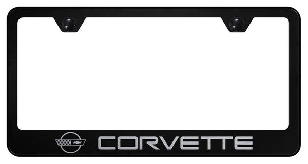 Chevrolet Corvette C4 Black Laser Etched Standard License Frame - LF.COV4.EB