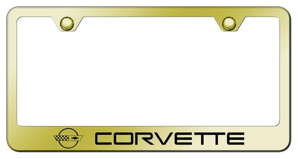 Chevrolet Corvette C4 Gold Laser Etched Standard License Frame - LF.COV4.EG