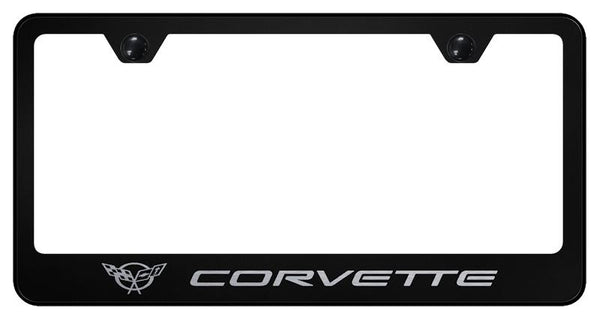 Chevrolet Corvette C5 Black Laser Etched Standard License Frame - LF.COV5.EB