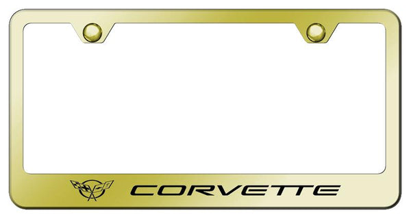 Chevrolet Corvette C5 Gold Laser Etched Standard License Frame - LF.COV5.EG