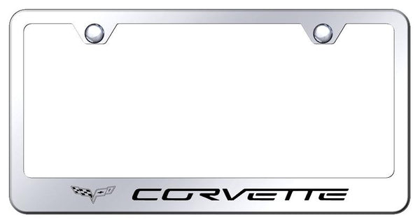 Chevrolet Corvette C6 Chrome Laser Etched Standard License Frame - LF.COV6.EC