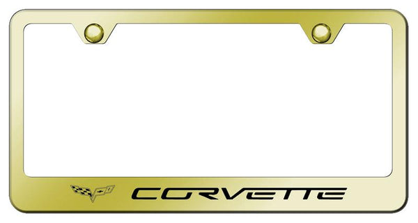 Chevrolet Corvette C6 Gold Laser Etched Standard License Frame - LF.COV6.EG