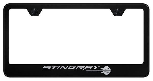 Chevrolet Corvette C7 Black Laser Etched Standard License Frame - LF.COV7SR.EB