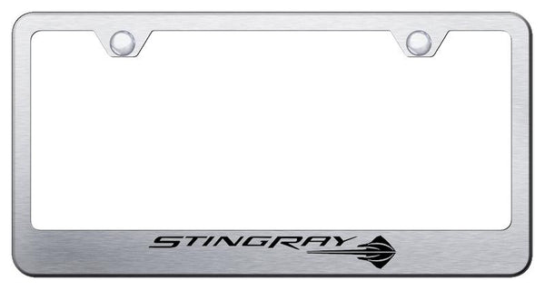 Chevrolet Corvette C7 Stingray Brushed Stainless Steel Laser Etched Standard License Frame - LF.COV7SR.ES