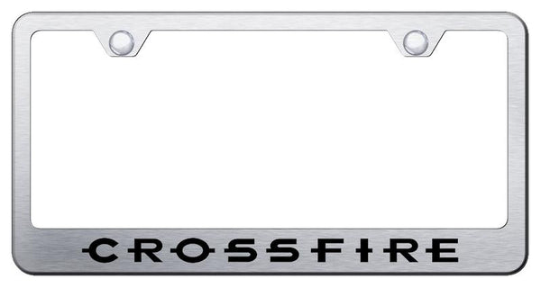 Chrysler Crossfire Logo Brushed Stainless Steel Laser Etched Standard License Frame - LF.CRO.ES