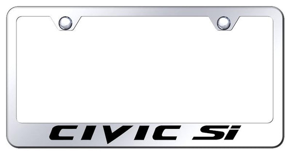 Honda Civic SI Chrome Laser Etched Standard License Frame - LF.CSI.EC