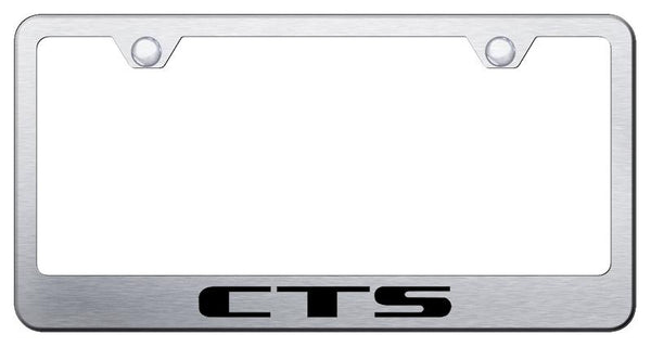 Cadillac CTS Brushed Stainless Steel Laser Etched Standard License Frame - LF.CTS.ES