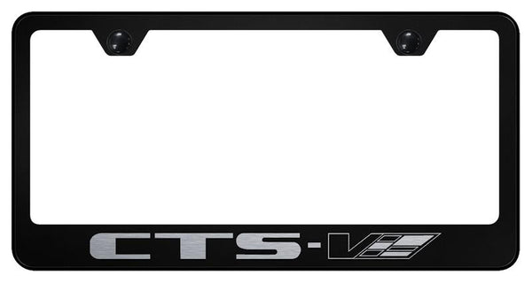 Cadillac CTS-V Black Laser Etched Standard License Frame - LF.CTSV.EB