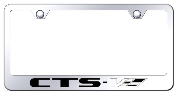 Cadillac CTS-V Chrome Laser Etched Standard License Frame - LF.CTSV.EC