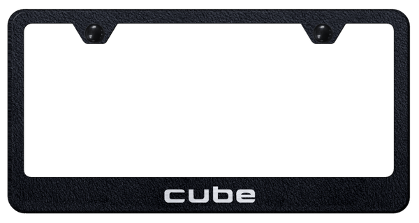 Nissan Cube Stainless Steel Frame - Laser Etched Rugged Black License Plate Frame - LF.CUBE.ERB