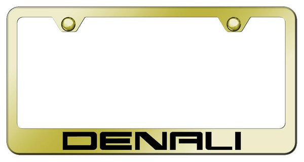 GMC Denali Gold Laser Etched Standard License Frame - LF.DEN.EG