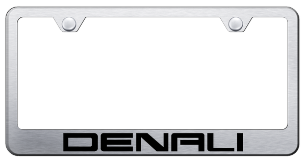 GMC Denali Stainless Steel Frame - Laser Etched Brushed License Plate Frame - LF.DEN.ES