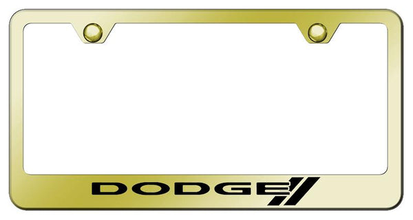 Dodge Dodge Stripes Gold Laser Etched Standard License Frame - LF.DODS.EG