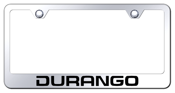 Dodge Durango Stainless Steel Frame - Laser Etched Mirrored License Plate Frame - LF.DUR.EC