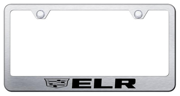 Cadillac ELR Brushed Stainless Steel Laser Etched Standard License Frame - LF.ELR3.ES