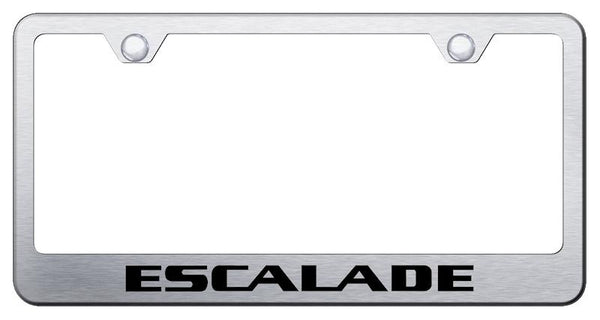 Cadillac Escalade Brushed Stainless Steel Laser Etched Standard License Frame - LF.ESA.ES